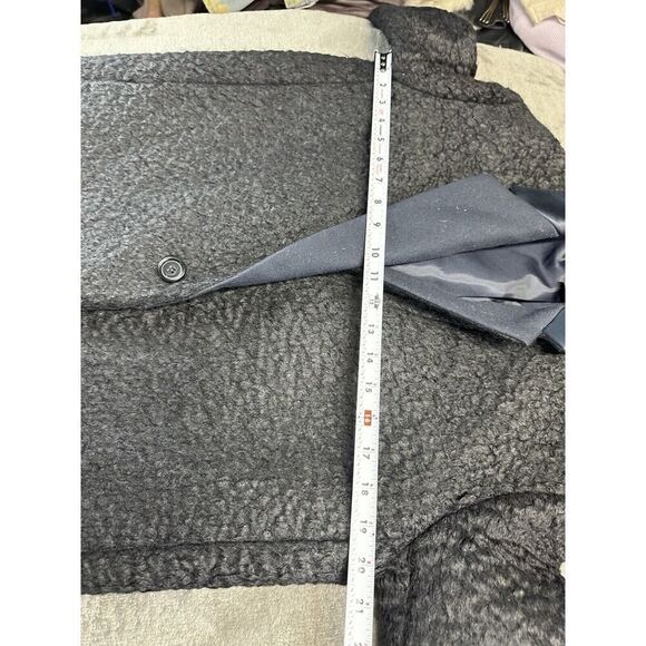 $995 J. Crew Women COLLECTION RIPPLED MOHAIR TOPCOAT Black Blue sz 2 - Picture 9 of 13